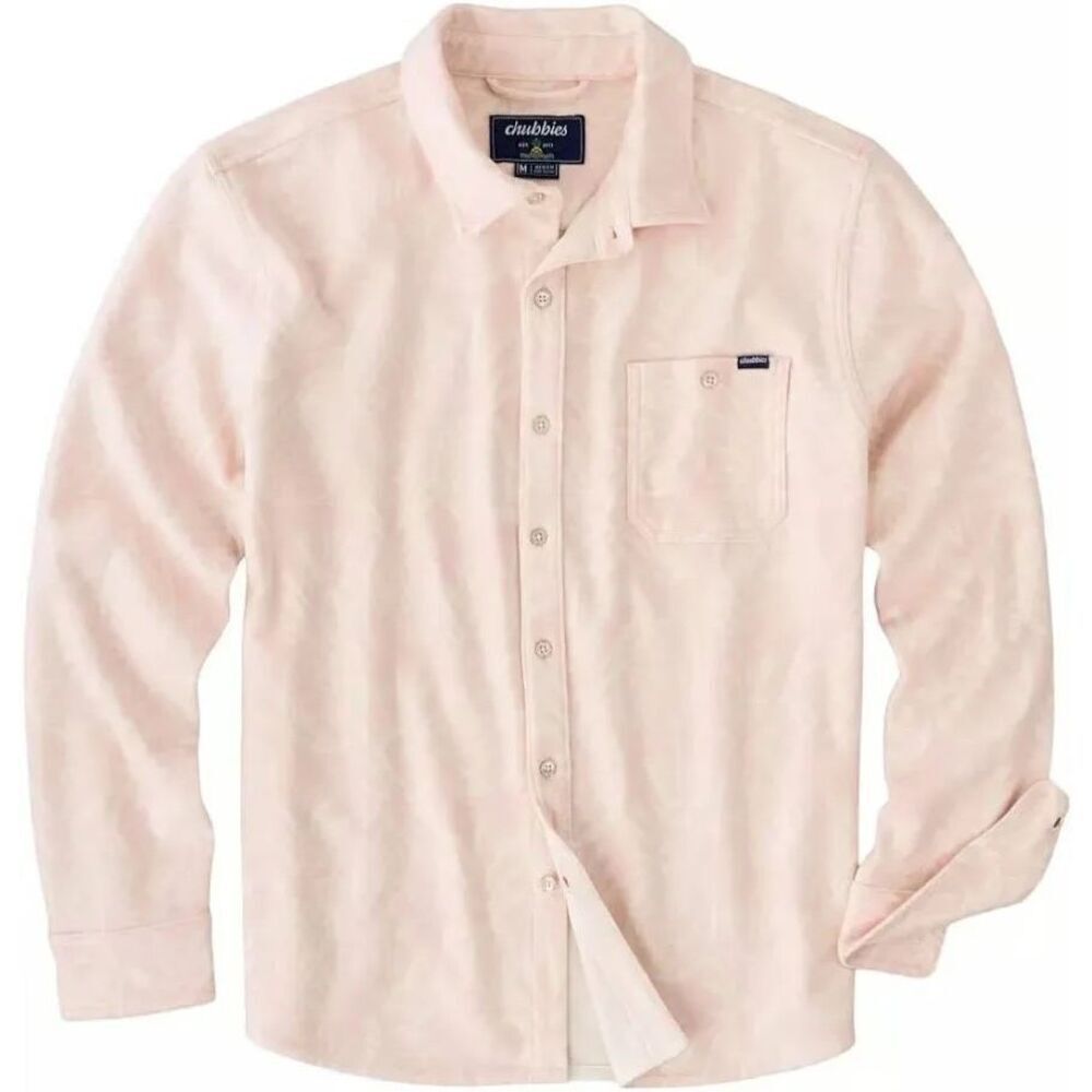 Chubbies NWT Funky Spore Flannel The Thigh Napple Overshirt XL Light Pink
